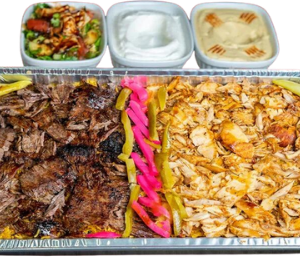 Chicken & beef shawarma  tray
