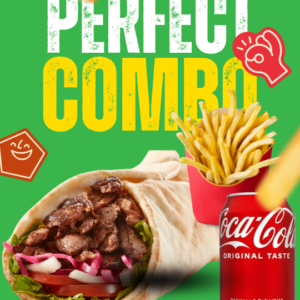 Beef Shawarma Wrap COMBO , Drink & Side