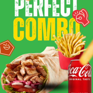 Chicken Shawarma Wrap COMBO , Drink & Side