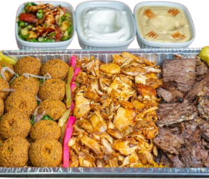 Chicken shawarma  & beef shawarma  & falafel   tray